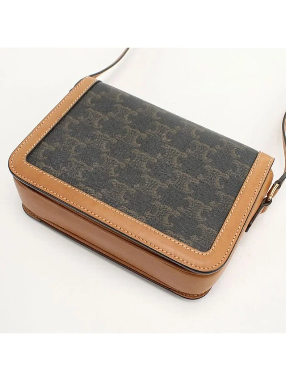 Celine Triomphe Canvas Crossbody Shoulder Bag Calf - Picture 2 of 9